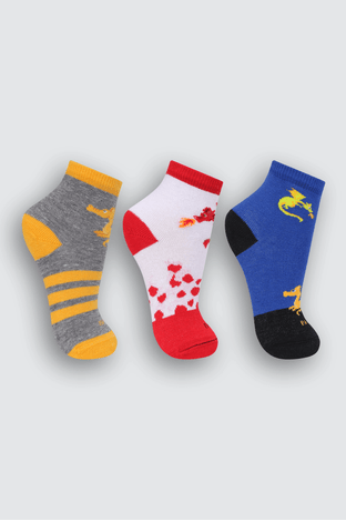 Kit Com 3 Pares Meia Infantil Cano Médio Desenhos Trifil